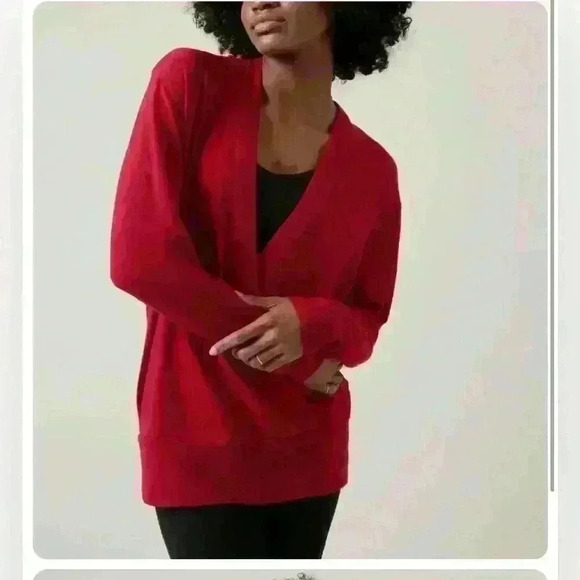 Athleta Purana V-Neck Wrap Sweatshirt - Picture 1 of 10